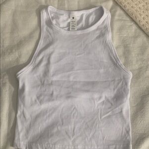 Yogalicious White Ribbed Tank Top